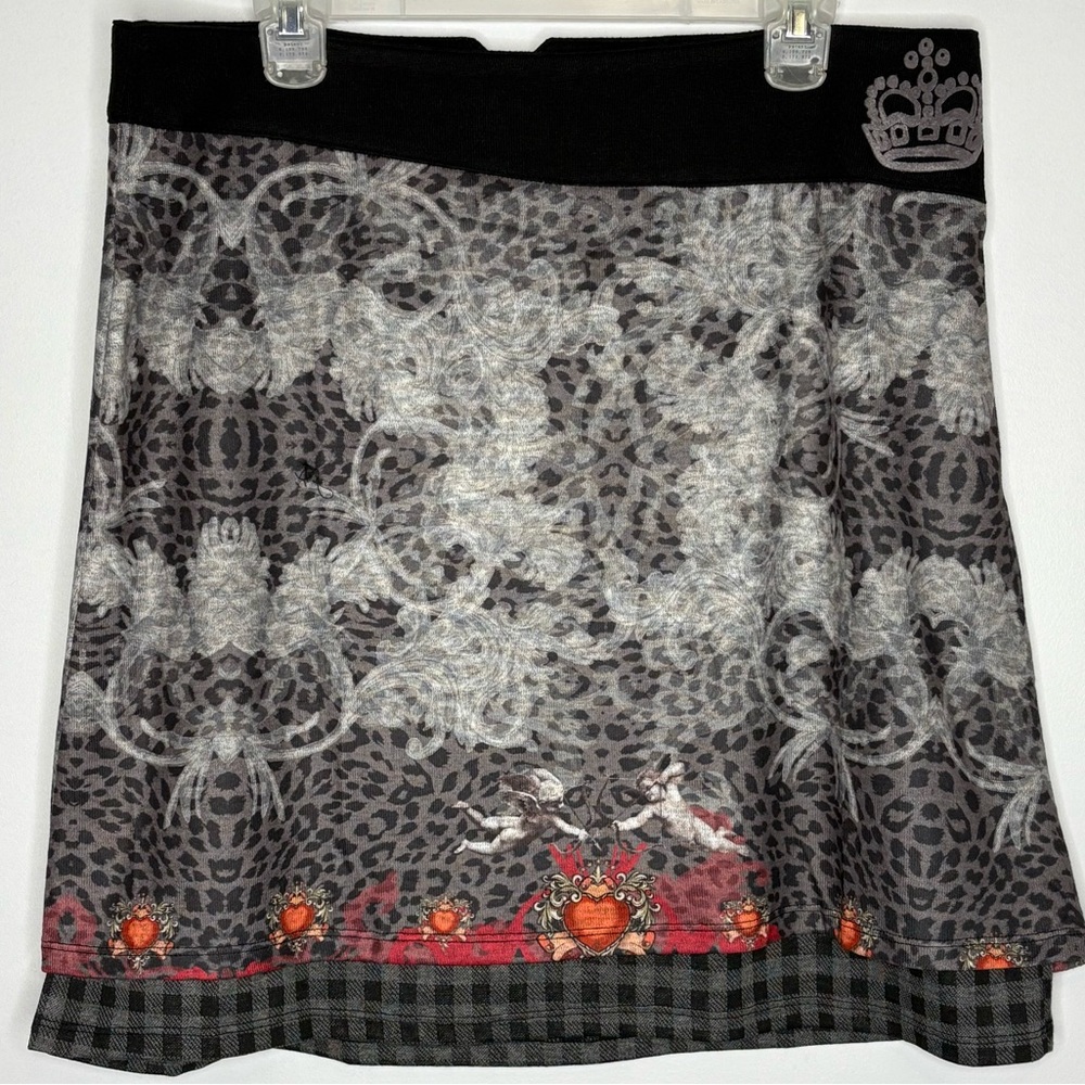 smash! Size XL NWOT A-Line Mini Skirt Black and Gray